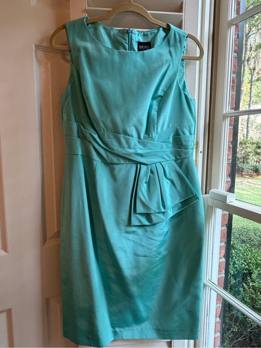 Sleeveless Aqua Sheath Dress